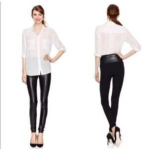 ARITZIA - WILFRED FREE - Bi-Fabric Faux leather front leggings. Small. 33" long